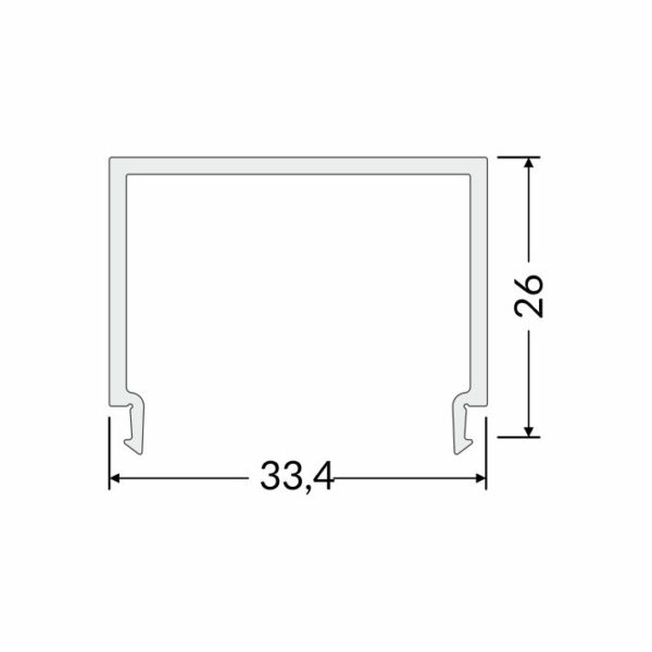 Dispersor E9 click 3000 Opal pentru profil LED TOPMET