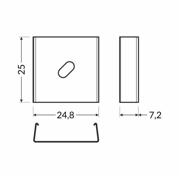 Element montaj placa U7 inox pentru profil LED TOPMET