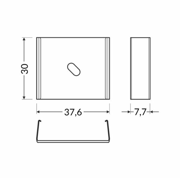 Element montaj placa U9 inox pentru profil LED TOPMET