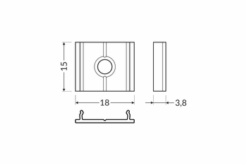 Element montaj placa X pentru profil LED TOPMET