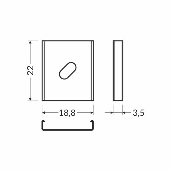 Element montaj placa Y inox pentru profil LED TOPMET
