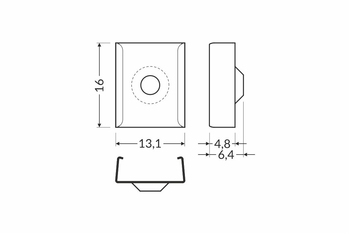Element montaj placa Z cone inox pentru profil LED TOPMET