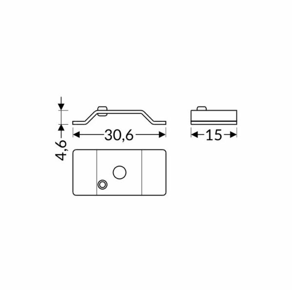 Element montaj suport COMBO30-0203 inox pentru profil LED TOPMET