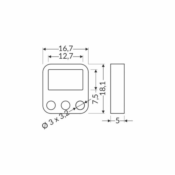 Element montaj suport SLIM8 simplu pentru profil LED TOPMET