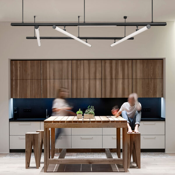Iluminat Planet 38W 3000K, Negru si Aluminiu Nova Luce