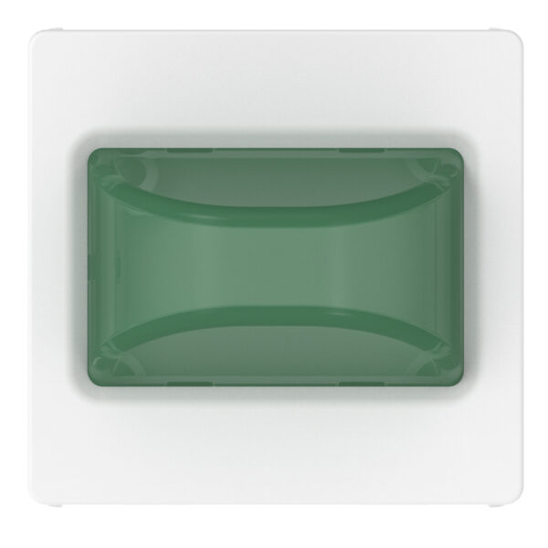 Indicator Luminos Proeminent cu LED Integrat - 12V C.a./C.C. / 230V C.A. 50/60HZ - Verde - 2 Module - Alb Lucios - System Pura