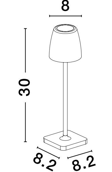 Lampa portabila Colt 2W 3000K, Alb si Aluminiu Nova Luce