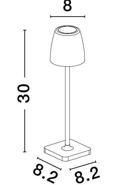 Lampa portabila Colt 2W 3000K, Negru si Aluminiu Nova Luce