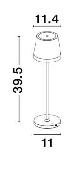 Lampa portabila Seina 2W 2700 K, Gri si Aluminiu Nova Luce