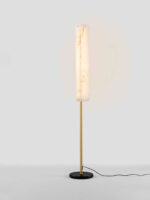 Lampadar Aider 23W 3000K, Auriu si Otel, Aluminiu, Alabastru artificial Nova Luce