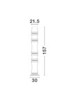 Lampadar Anapnoe 46W 3000K, Negru si Otel, Sticla, Aluminiu Nova Luce