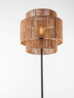 Lampadar Lito 12W, Negru si Metal, Ratan Nova Luce