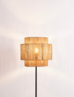 Lampadar Lito 12W, Negru si Metal, Ratan Nova Luce
