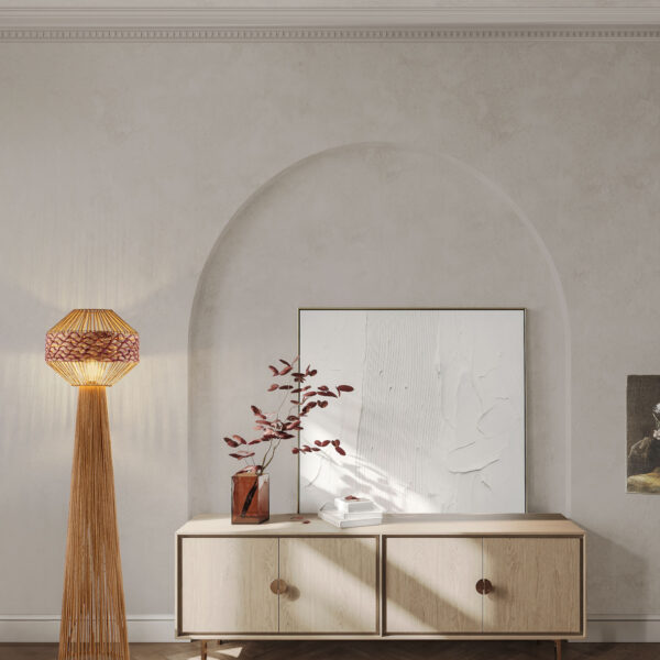 Lampadar Mapi 12W, Rosu, Bej si Furtun luminos, Ratan Nova Luce