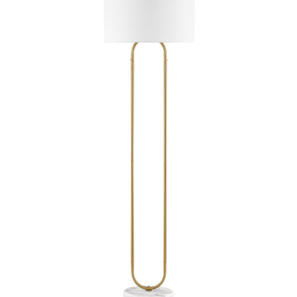 Lampadar Milena 5W, Alb, Auriu si Otel, Marmura, Textil Nova Luce