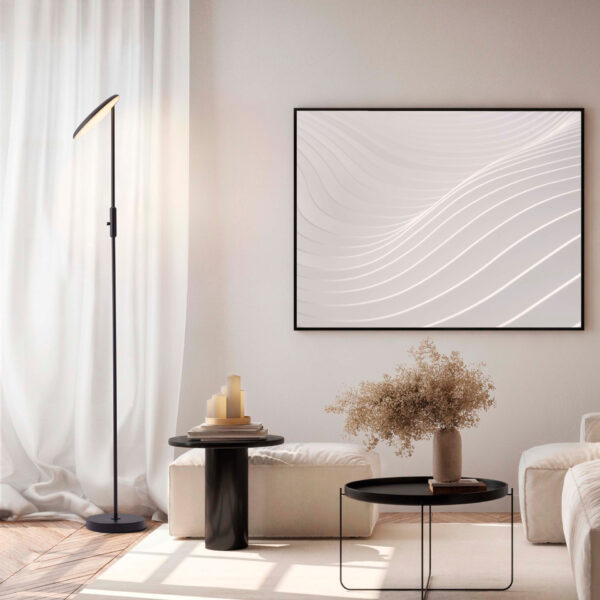 Lampadar Nostos 30W 3000K, Negru si Aluminiu, Acrilic Nova Luce
