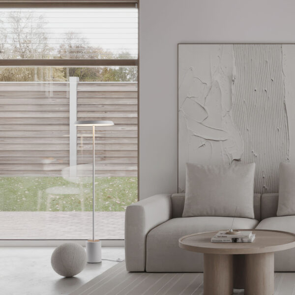 Lampadar Ophelia 27W 3000K, Alb si Metal, Acrilic Nova Luce