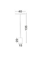 Lampadar Ophelia 27W 3000K, Alb si Metal, Acrilic Nova Luce