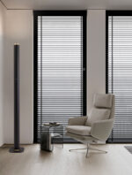 Lampadar Orin_S 45W 3000K, Negru si Otel, Aluminiu, Acrilic Nova Luce