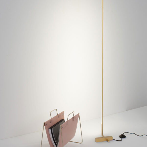 Lampadar Raccio 19W 3000K, Auriu si Metal, Acrilic Nova Luce