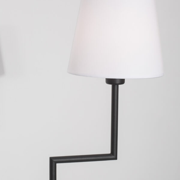 Lampadar Savona 12W, Negru, Alb si Aluminiu, Textil Nova Luce
