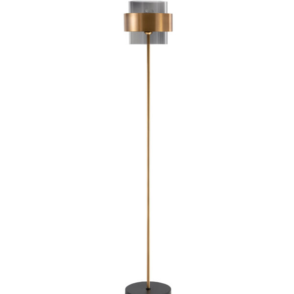 Lampadar Sianna 12W, Negru, Auriu si Sticla, Metal Nova Luce
