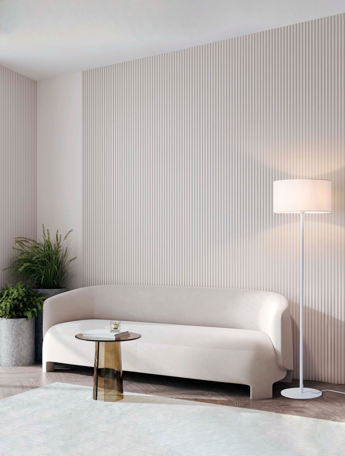 Lampadar Sibnia 12W, Alb si Metal, Textil Nova Luce