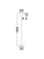 Lampadar Tazu 12W, Alb si Metal Nova Luce