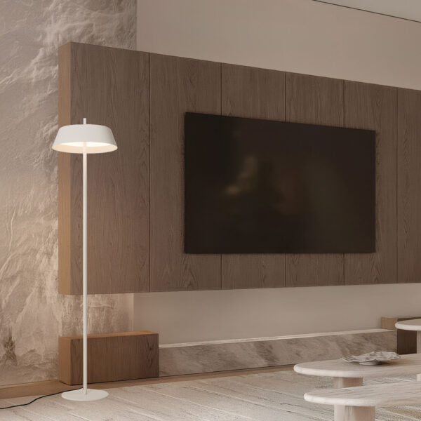 Lampadar Velio 28W 3000K, Alb si Otel, Aluminiu, Acrilic Nova Luce