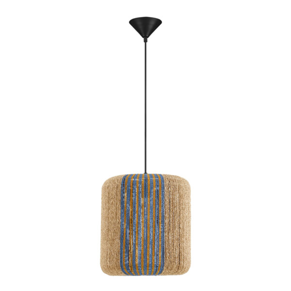 Lustra Abby 12W, Negru, Albastru, Galben, Bej si Otel, Furtun luminos Nova Luce