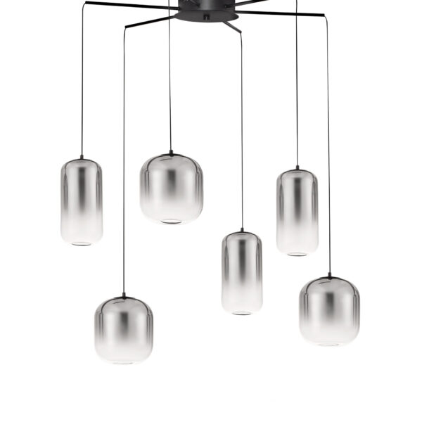 Lustra Aelia 25W 3000K, Gri si Sticla, Metal Nova Luce