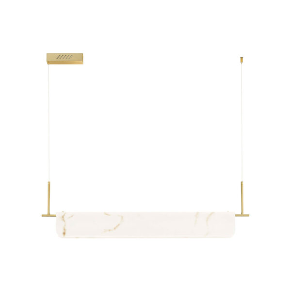 Lustra Aider 35W 3000K, Auriu si Otel, Aluminiu, Alabastru artificial Nova Luce