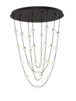 Lustra Alcinoe 102W 3000K, Negru, Auriu si Aluminiu, Acrilic Nova Luce
