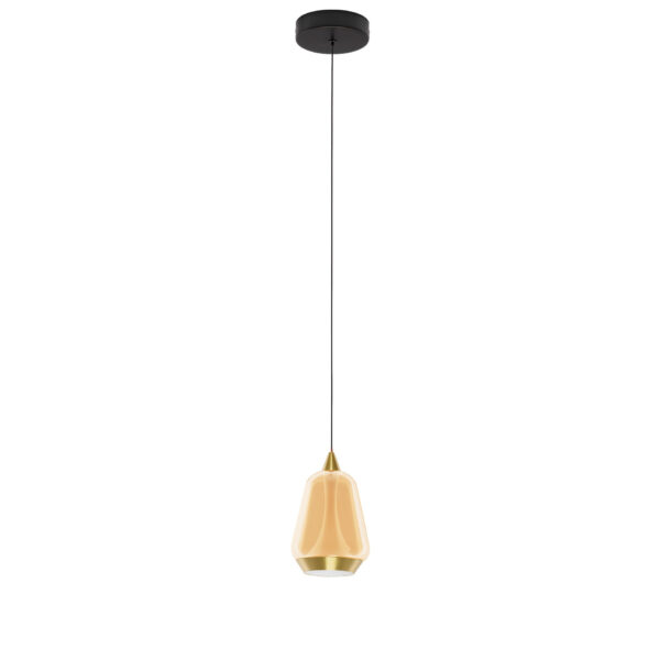 Lustra Alish 8W 3000K, Negru, Auriu, Chihlimbariu si Sticla, Metal Nova Luce