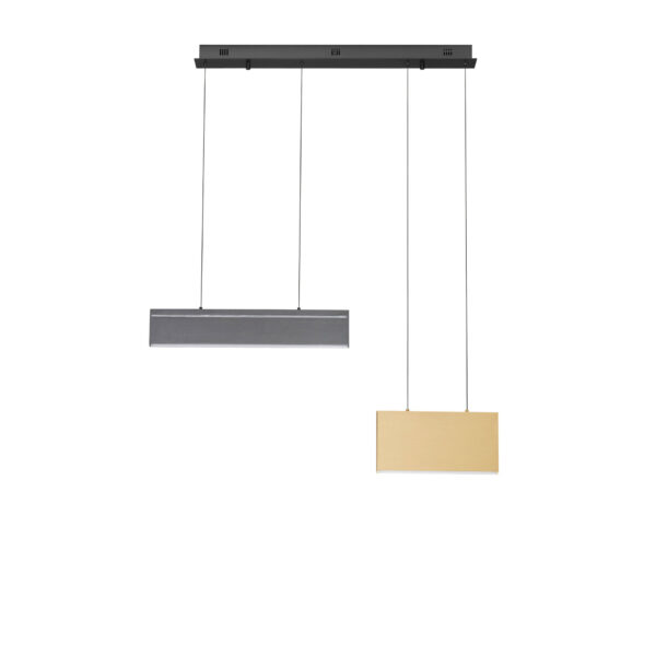 Lustra Aluna 30W 3000K, Negru, Auriu si Otel, Aluminiu, Metal, Silicon Nova Luce