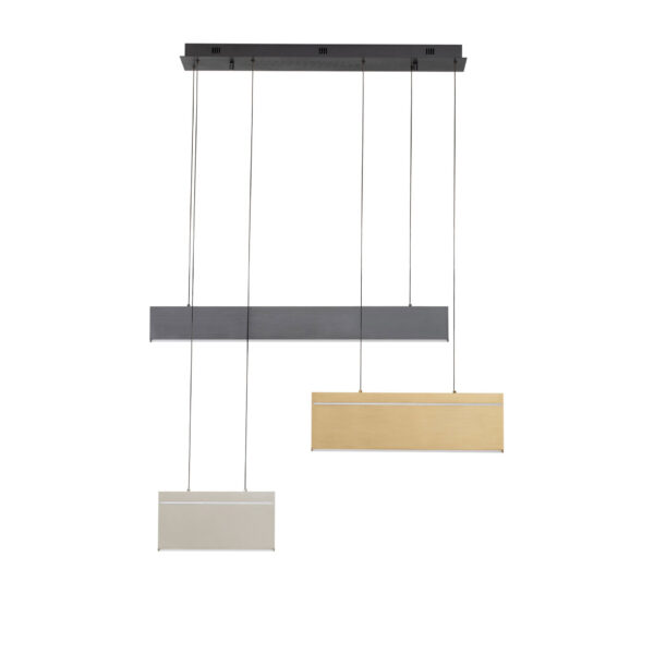 Lustra Aluna 49W 3000K, Negru, Auriu, Nichel si Otel, Aluminiu, Metal, Silicon Nova Luce