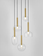 Lustra Amelia 25W, Auriu si Sticla, Metal Nova Luce