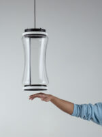 Lustra Anapnoe 23W 3000K, Negru si Otel, Sticla, Aluminiu Nova Luce