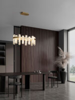Lustra Argo 82W 3000K, Auriu si Metal, Acrilic Nova Luce