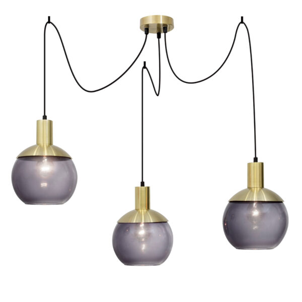 Lustra Audrey 40W, Gri, Alama si Sticla, Metal Nova Luce