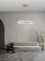 Lustra Aurelia 43W 3500 K, Auriu si Metal, Cristal Nova Luce