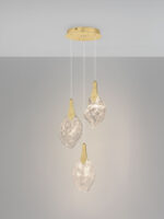 Lustra Bellina 10W 3000K, Auriu si Otel, Sticla Nova Luce
