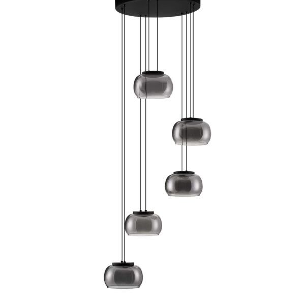 Lustra Bios 41W 3000K, Gri si Sticla, Metal Nova Luce
