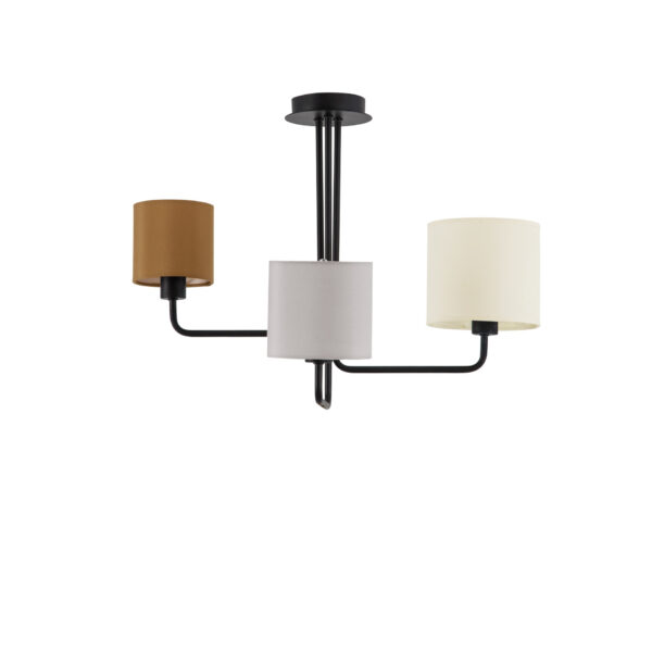Lustra Bitonto 15W, Gri, Maro, Crem si Metal, Textil Nova Luce