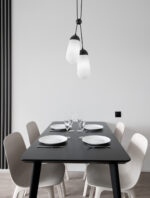 Lustra Blaky 10W, Negru, Alb si Sticla, Metal Nova Luce