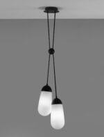 Lustra Blaky 10W, Negru, Alb si Sticla, Metal Nova Luce