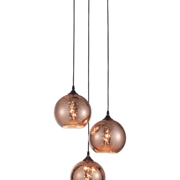 Lustra Blaze 36W, Negru, Cupru si Sticla, Metal Nova Luce
