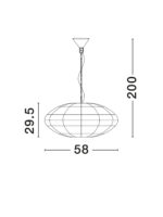 Lustra Bola 12W, Negru, Bej si Textil, Ratan Nova Luce