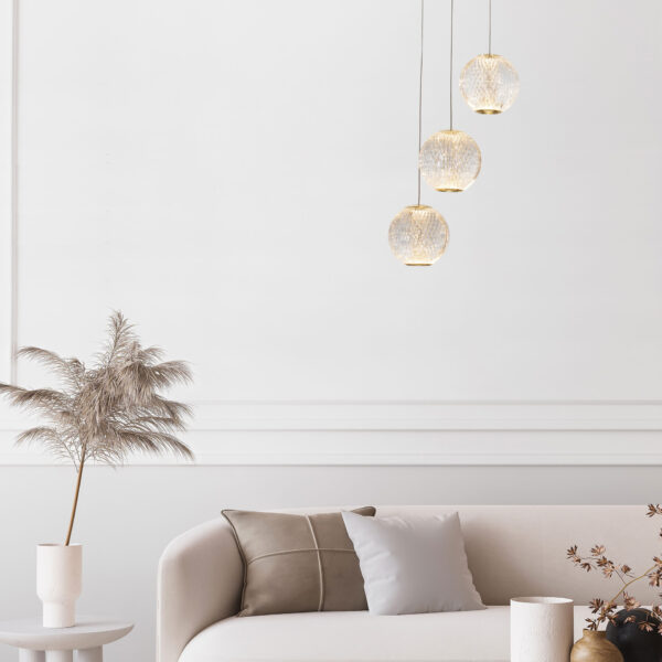 Lustra Brillante 16W 3200 K, Auriu si Aluminiu, Acrilic Nova Luce