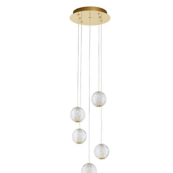 Lustra Brillante 25W 3200 K, Auriu si Aluminiu, Acrilic Nova Luce
